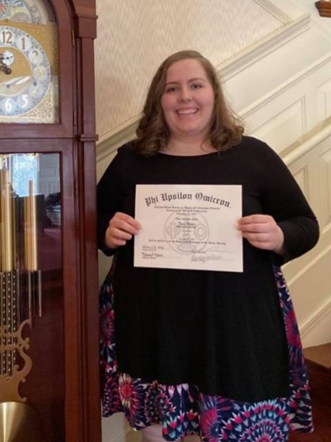 Tara Weber at her Phi U initiation.