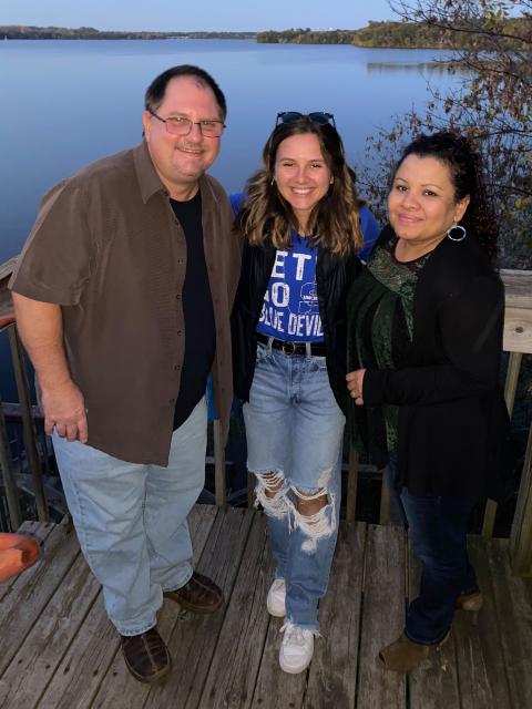 Jessica Christiansen with her parents Robert and Martha.
