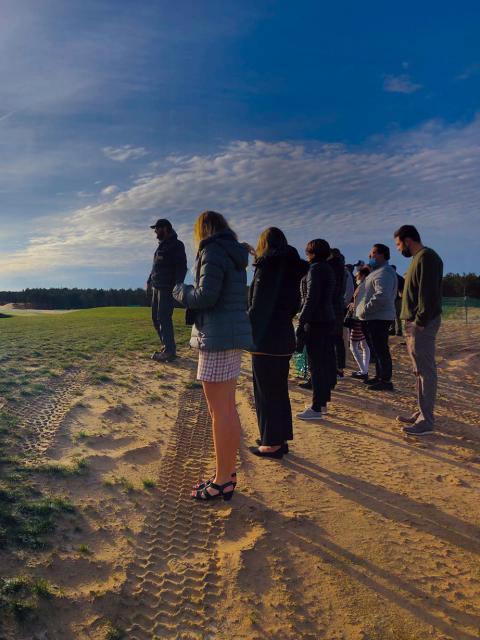 UW-Stout students toured the site of the Lido course that is under construction at Sand Valley Golf Resort in Nekoosa.