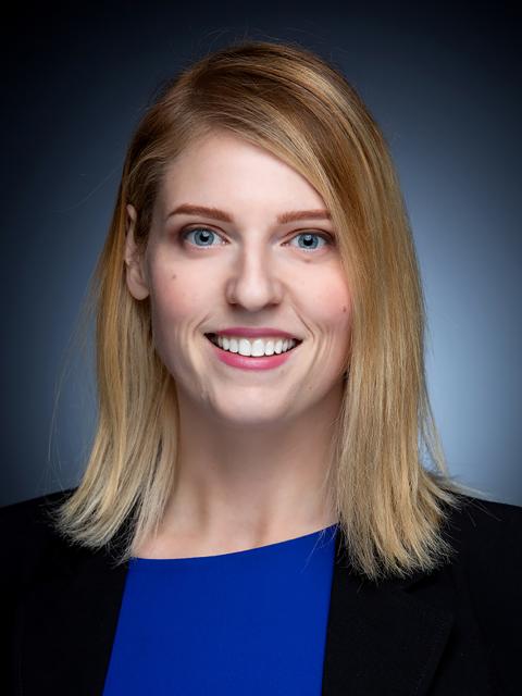 Emily Laird, who received a master’s degree Saturday, addressed the Graduate School class.