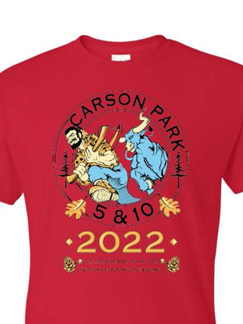 The Eau Claire Carson 5 and 10 race T-shirt designed by UW-Stout student Sara Nyhus.