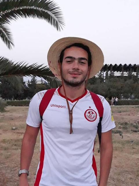 Chedly Mouelhi wearing his Tunisia jersey