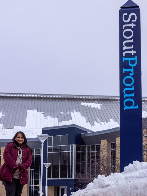 Anagha Pednekar’s visit to campus was her first. She arrived with a group of students, went through orientation with them, toured the campus, met with faculty and staff and attended a basketball game.