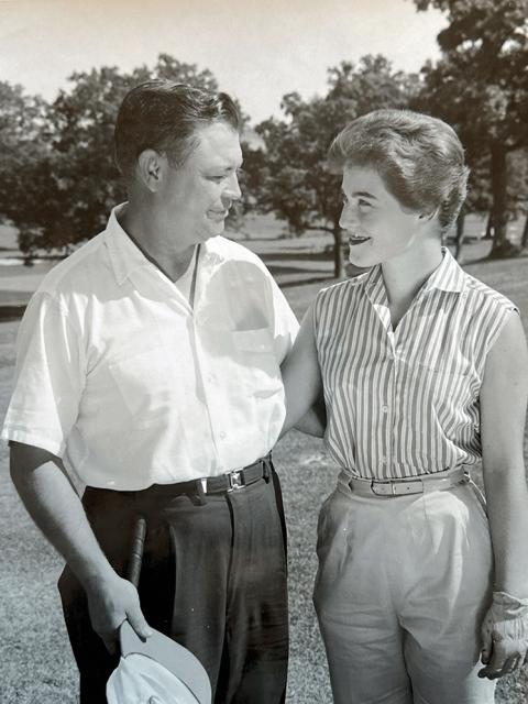 Pat Kell joins her dad for a golf outing in Madison, where she grew up.