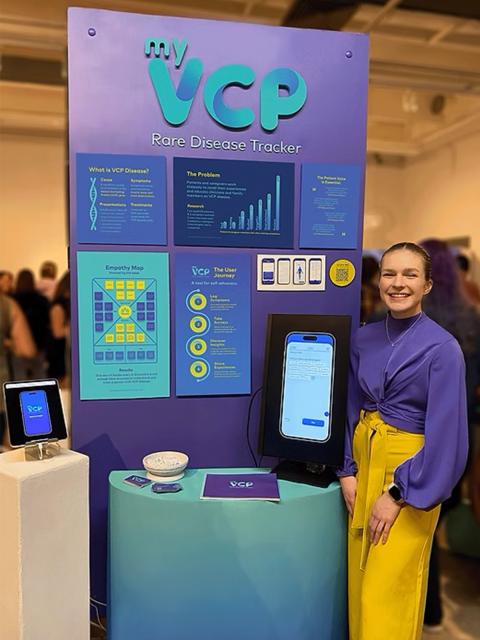 Ceci Feldt presenting her MyVCP app senior capstone display